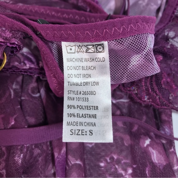 Spree Intimates Babydoll T-string Thong Two Piece Lingerie Set NWT - Picture 11 of 12